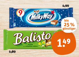 Balisto, Bounty oder Milky Way