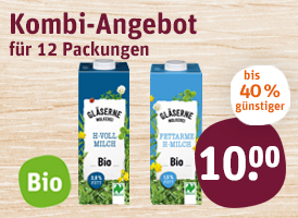 Kombi-Angebot 12 Packungen Naturland Gläserne Molkerei