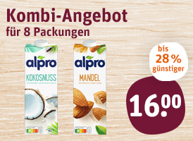 Acht Packungen Alpro H-Drink 