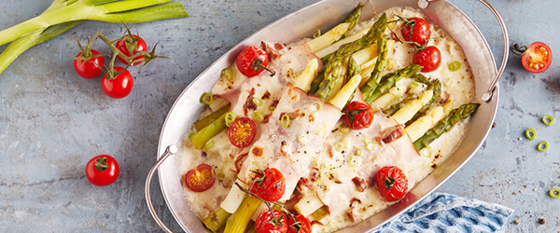 Spargel-Gratin mit Peccorino