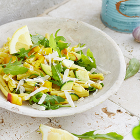 Rucola-Casarecce mit Zucchini und Safran