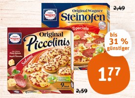 Original Wagner Steinofen-Pizza, Piccolinos, Flammkuchen oder Pizzies