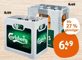 Alle 11er-Kisten Pils z.B.Veltins, Carlsberg Beer, Warsteiner oder Radeberger 1