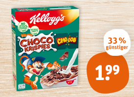 Kellogg’s Choco Krispies Choco, Tresor Choco Nougat oder Milk Choco