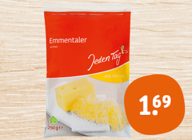 Jeden Tag Emmentaler oder Gouda gerieben