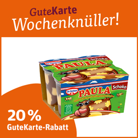 20% GuteKarte-Rabatt auf Dr. Oetker Paula Pudding