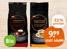 Naturland tegut... vom Feinsten Bio-Caffè Crema oder Bio-Espresso